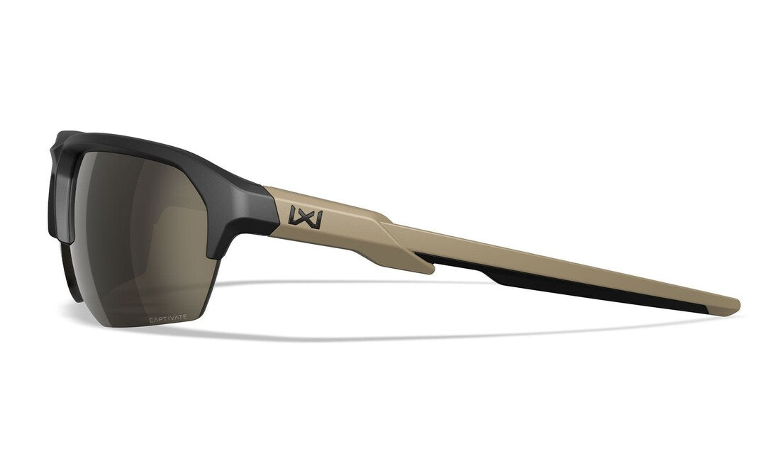 Wiley X Jakl ochelari de soare Captivate Tungsten Mirror, Matte Black/Tan