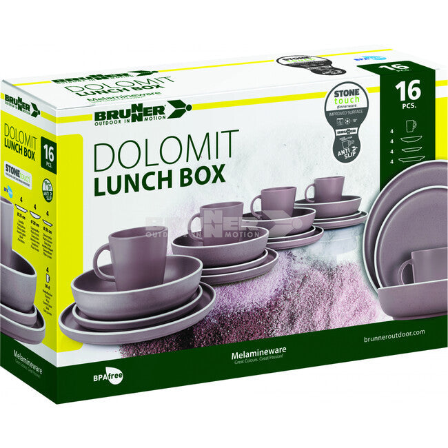 Brunner Lunch Box Dolomit set de tacâmuri de camping, violet