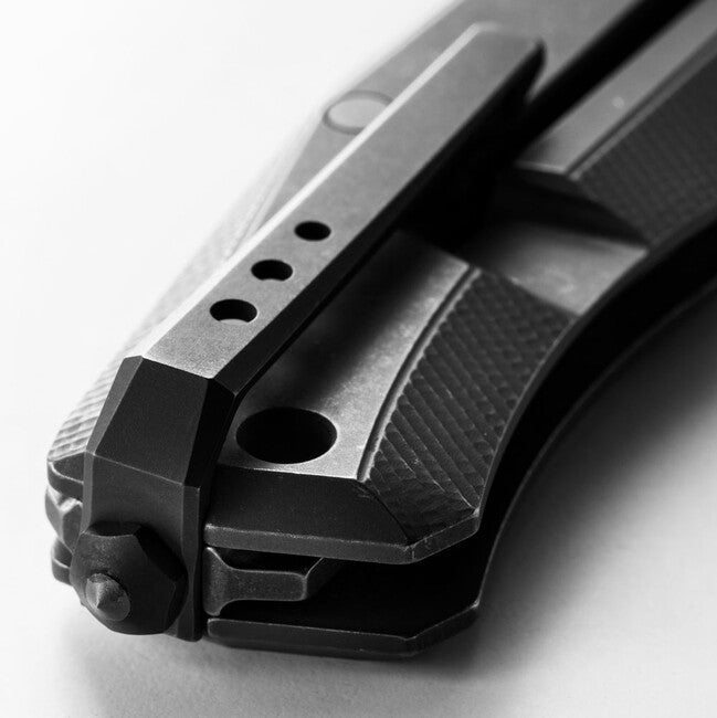 Lionsteel Myto MT01B briceag EDC hi-tech cu lamă M390 cu clip pe centură, negru pe negru