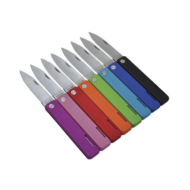 Baladeo ECO355 Papagayo briceag, lamă 7,5 cm, oțel 420, mâner TPE verde deschis