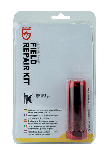GearAid Seam Grip +WP set de reparație în teren, 7 g Seam Grip și 2 plasuri