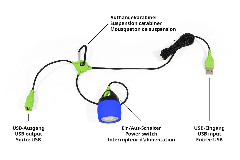 Origin Outdoors Connectable lampă LED, albastră, 200 lumeni, alb cald