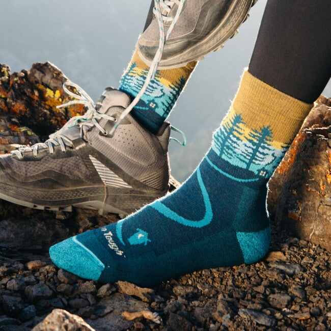 Darn Tough Northwoods Micro Crew șosete mediu ușoare cu pernă, Dark Teal