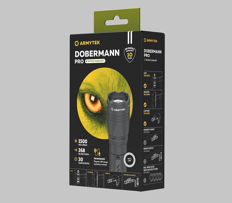 ArmyTek Dobermann Pro lanternă de buzunar LED, White, alimentară din acumulator, 1400 lm, 114 g