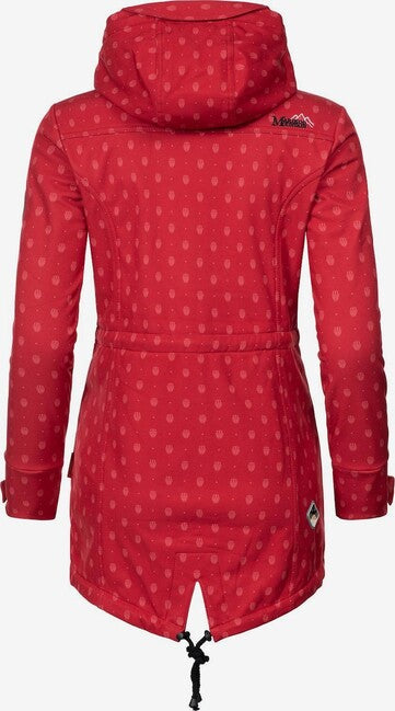 Marikoo ZIMTZICKE P geacă softshell pentru femei de iarnă cu glugă, Red w. P