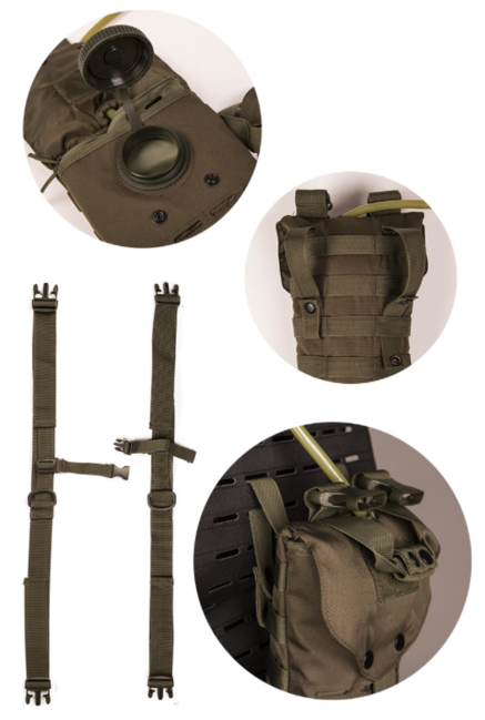 Mil-Tec rucsac de hidratare laser cut 2.5l, oliv