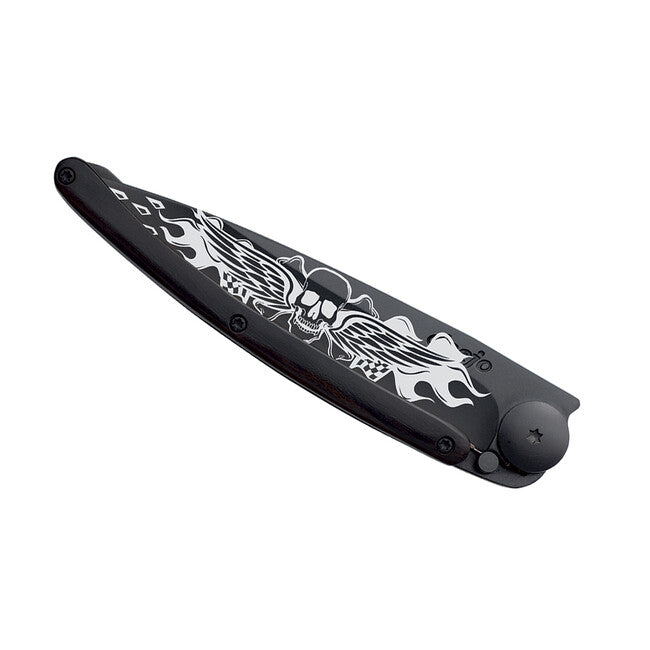 Deejo Tattoo briceag Biker Angels, black ebony wood