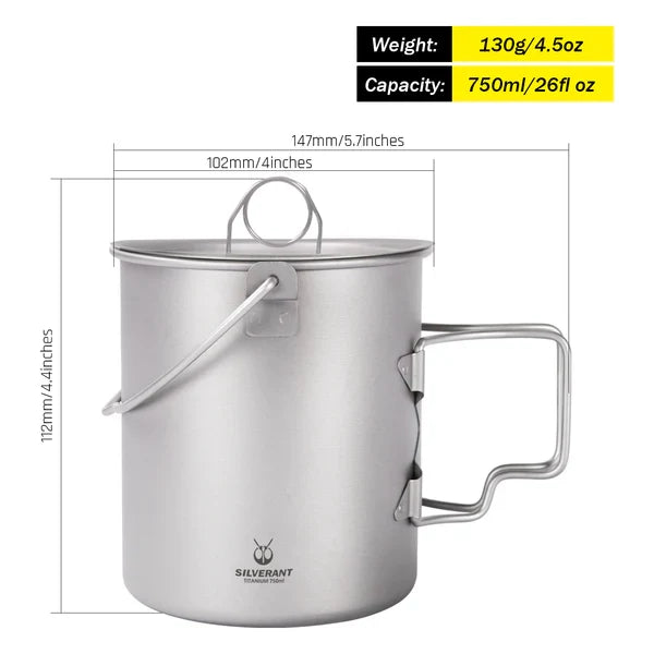 Silverant Termocană din titan cu capac 750 ml