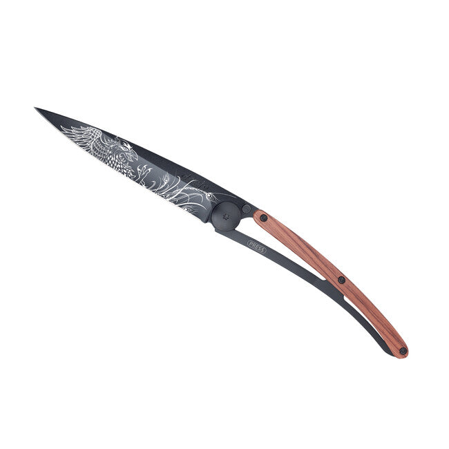 Deejo Tattoo briceag, Black coral wood, Phoenix