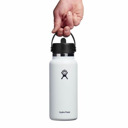 Hydro Flask Wide Mouth termosticlă cu pai Flex Straw Cap 946 ml largă 32 OZ, white