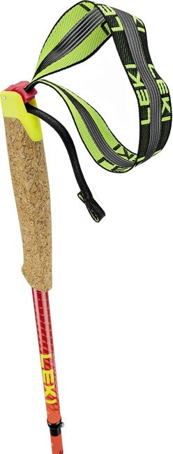 LEKI Alphatrail FX.One Superlite Trail Running bețe, carbon natural - roșu clar - roz neon