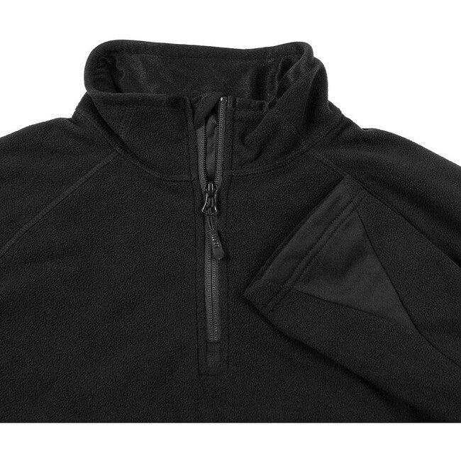 MFH Troyer tricou fleece cu mânecă lungă, negru