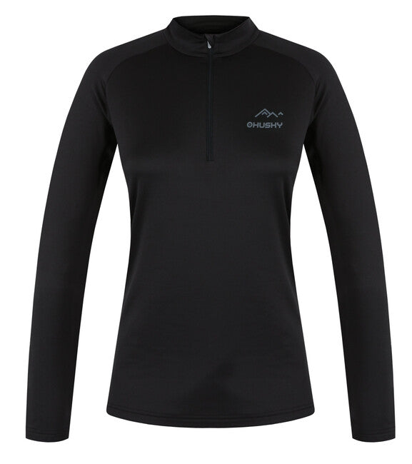 HUSKY Active Winter îmbrăcăminte termică tricou cu mânecă lungă trei fermoar, neagră, L