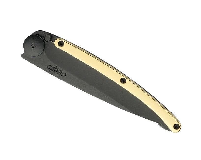 Deejo GOLD briceag 23kt galben, negru