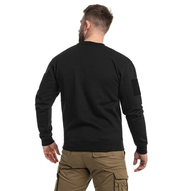 Mil-Tec Tactical hanorac cu gât rotund, negru