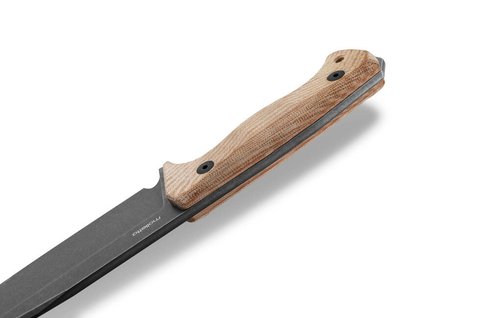 Lionsteel T6B CVN cuțit lung cu mâner din micarta, CPM 3V, old black
