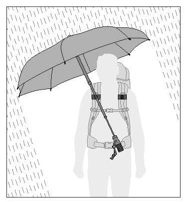 EuroSchirm teleScope handsfree umbrelă de trekking telescopică cu fixare pe rucsac UV, neagră