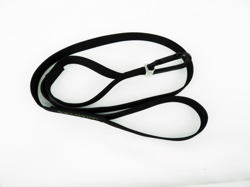 K9 Thorn lesă cu dublu grip și carabinieră Petzl, neagră, XL