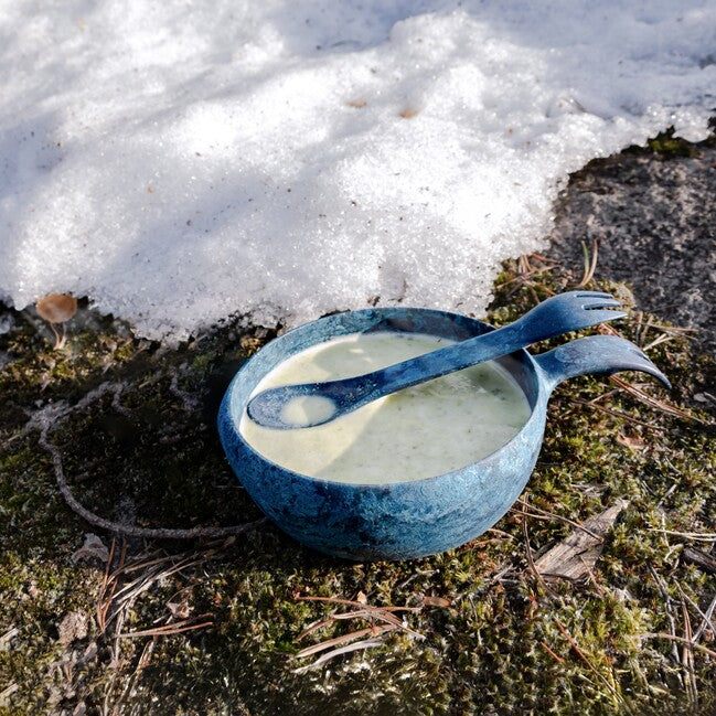KUPILKA 33 + Spork set cu boluri și lingură cu furculiță în unul, roșu