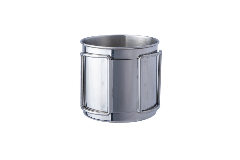 BasicNature Space Safer Mini cană din oțel inoxidabil cu mâner pliabil 0,35 l