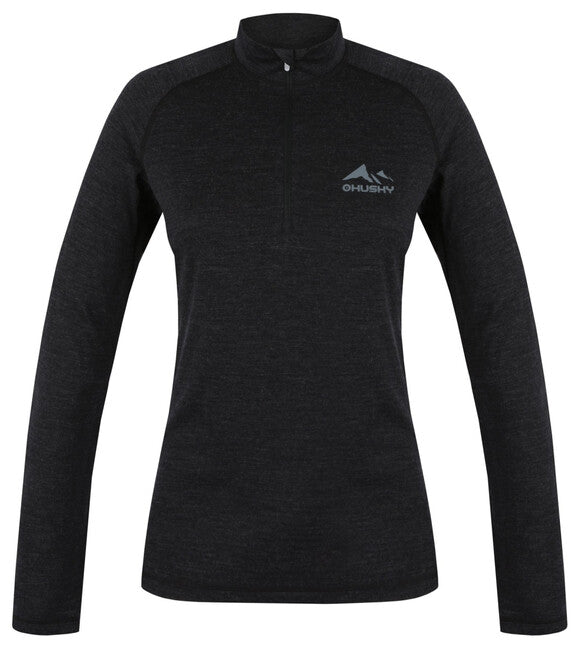 HUSKY Merino îmbrăcăminte termică tricou dl Merow fermoar, neagră, L
