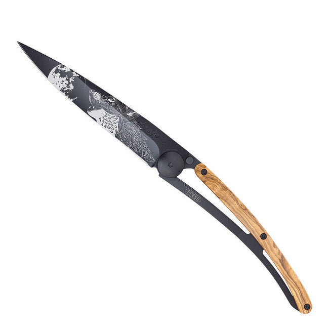 Deejo Black tattoo briceag howling olive wood