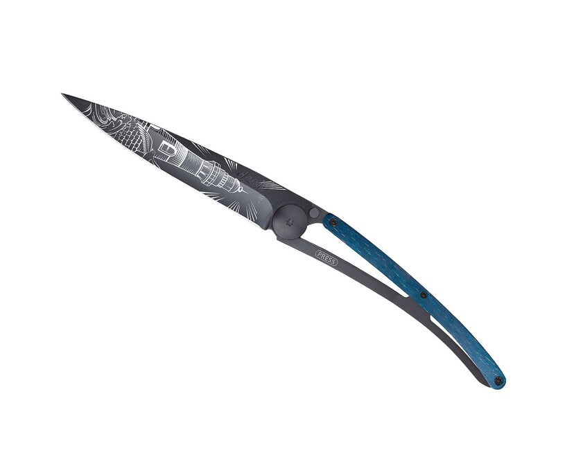 Deejo Tattoo briceag Black blue beech Lighthouse