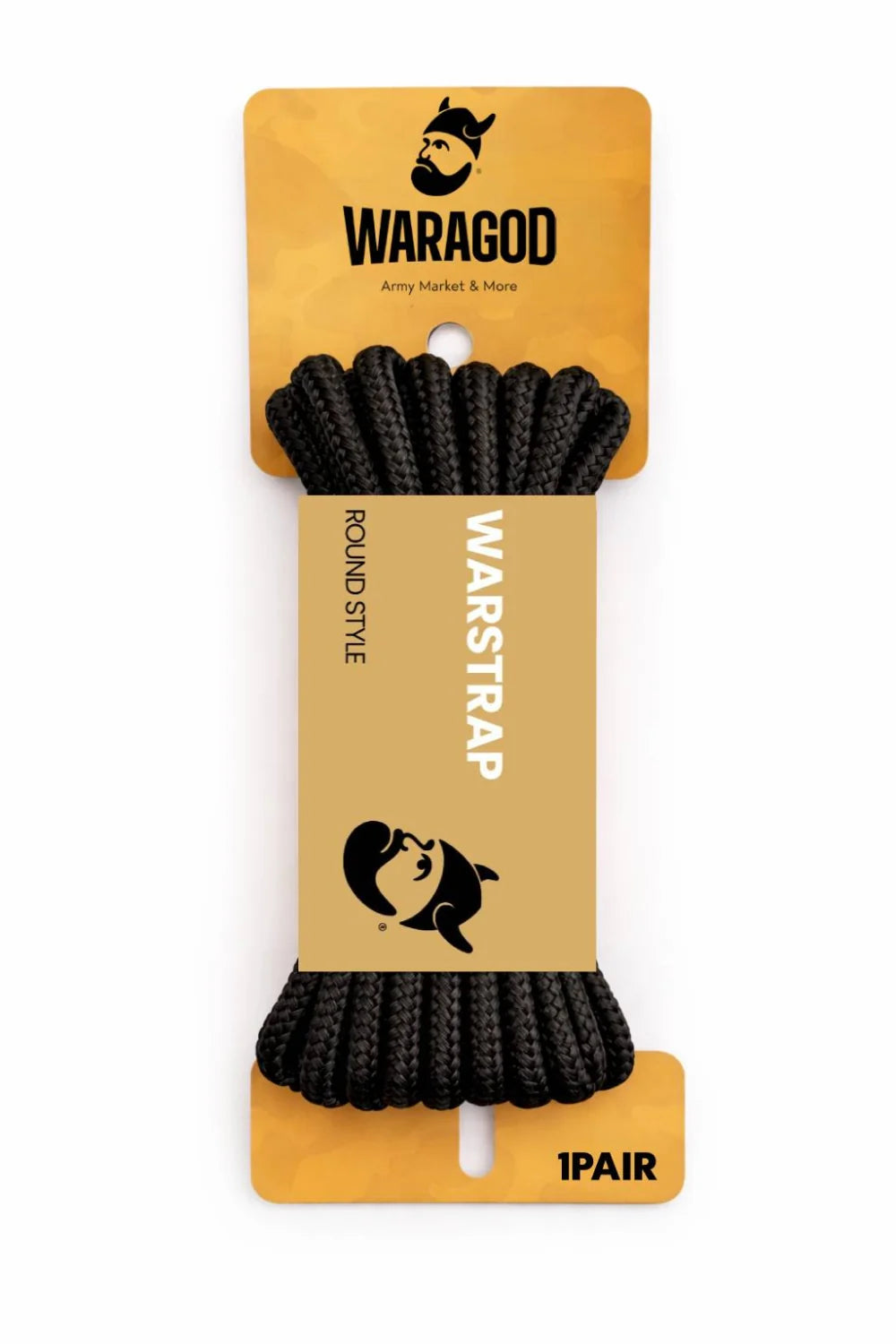 WARAGOD Warstrap Round șireturi pentru pantofi set 3 perechi, negre