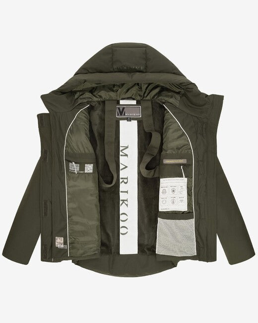 Marikoo Elira16 geacă de iarnă pentru femei, Dark olive