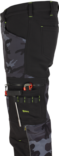 BENNON CAMOS pantaloni softshell, negri/gri