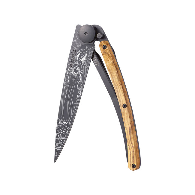 Deejo Tattoo briceag Virgo, Black olive wood