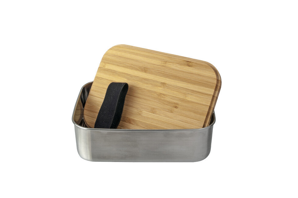 Origin Outdoors Bamboo cutie de prânz din oțel inoxidabil 1,2 l