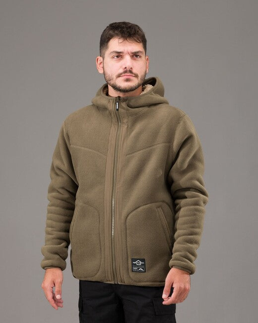 Pentagon Ianos Sherpa geacă fleece reversibilă pentru bărbați, kaki/verde