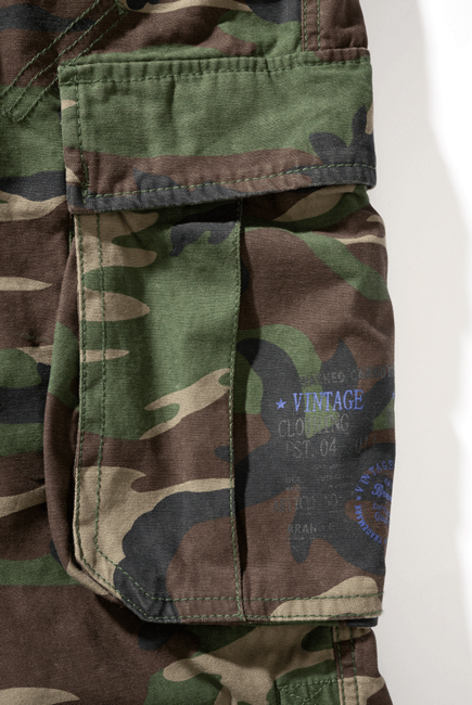 Brandit Industry Vintage pantaloni scurți 3/4, Woodland