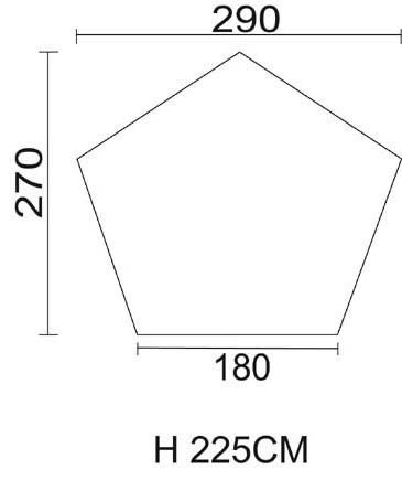 MFH cort Indian Teepee pentru 3 persoane, oliv, 290x270x225 cm
