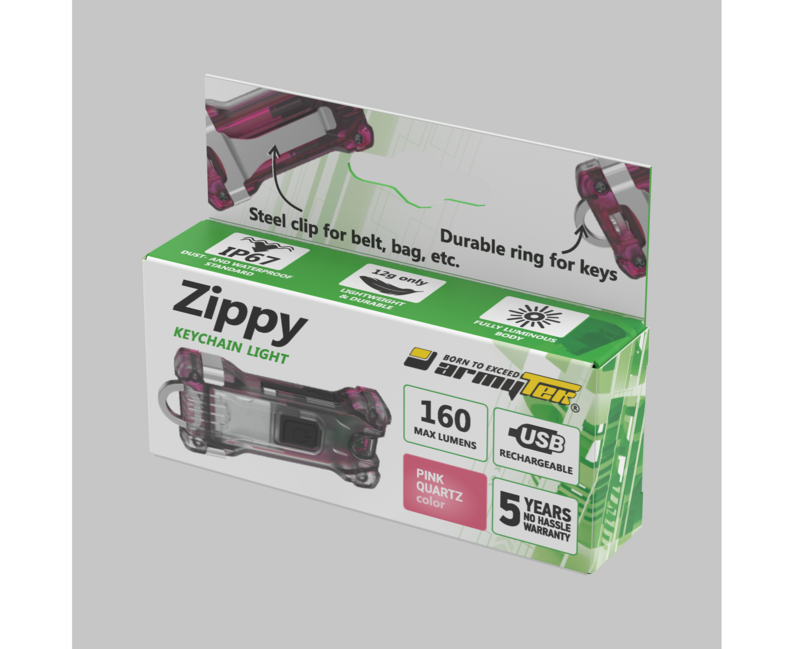 ArmyTek Zippy LED breloc, roz