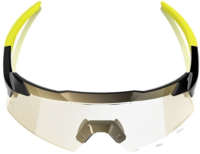 100% Aerocraft ochelari de soare, Gloss Metallic Black - Gold Mirror Photochromic