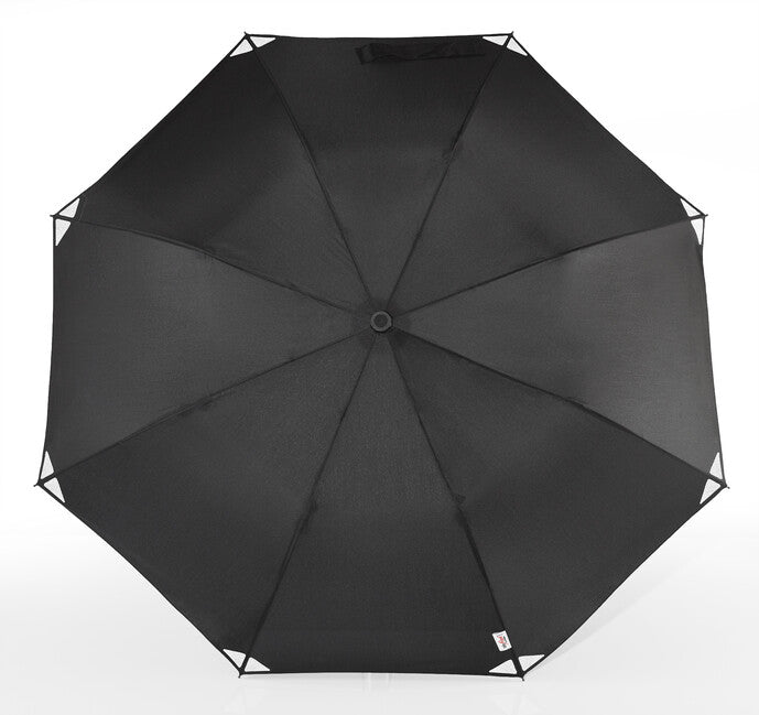 EuroSchirm teleScope handsfree umbrelă de trekking telescopică cu fixare pe rucsac UV, neagră reflectorizant