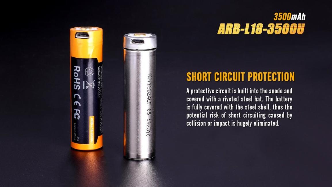Fenix baterie reîncărcabilă USB 18650 li-ion 3500 mAh