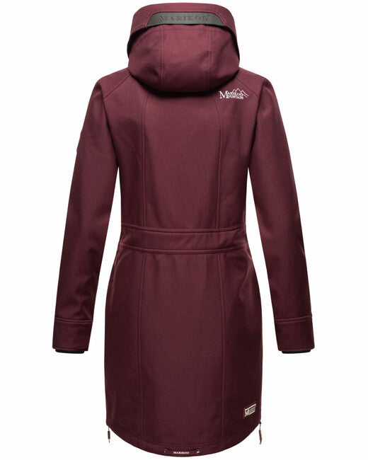 Marikoo Racquelle geacă softshell pentru femei cu glugă, wine