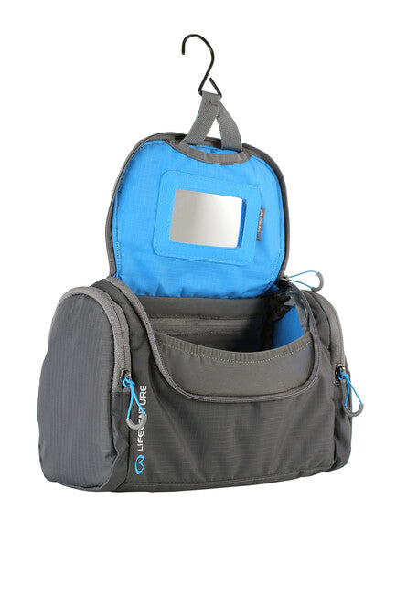 Lifeventure Holdall husă din nylon pentru toaletă cu oglindă detașabilă, gri