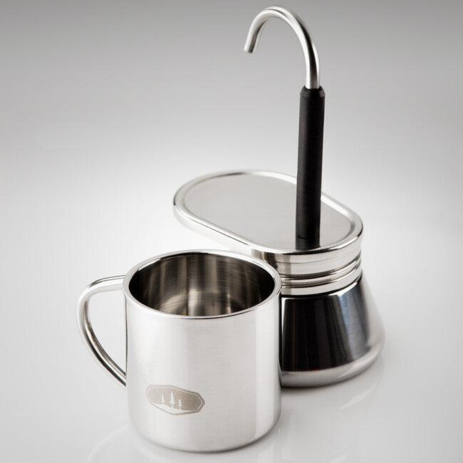 GSI Outdoors Mini presso cană espresso din oțel inoxidabil, 74 ml