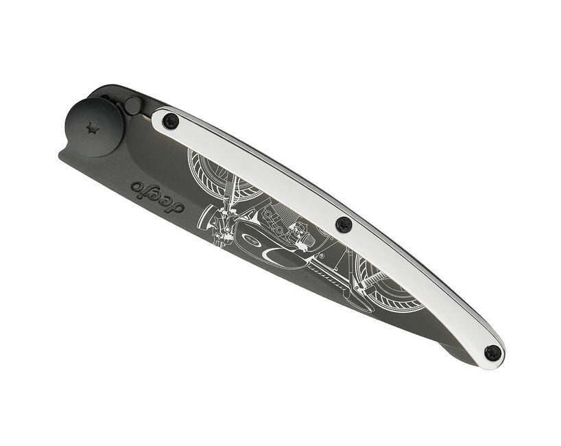 Deejo GOLD Tattoo 9kt white Cafe Racer briceag
