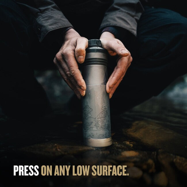GRAYL UltraPress™ Purifier sticlă de filtrare Titanium, Covert Black