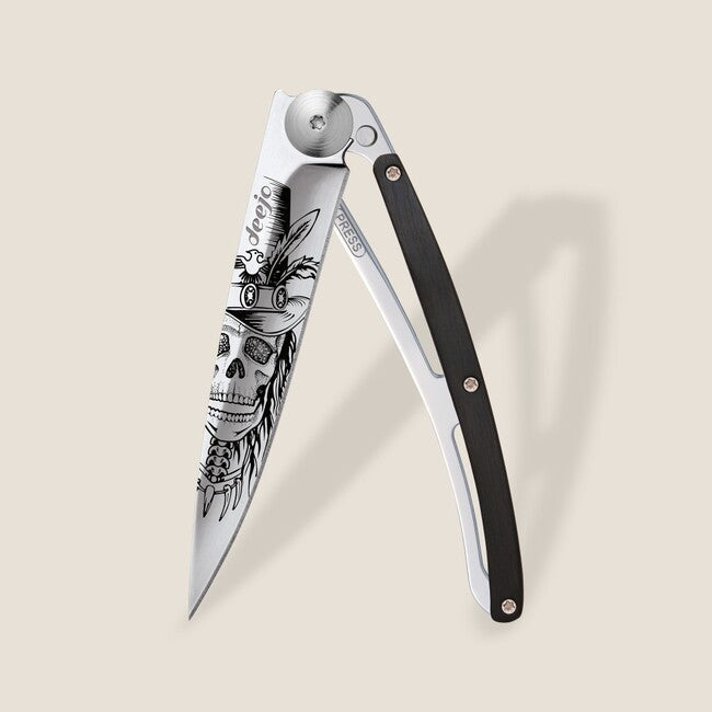 Deejo Tattoo Mirror briceag ebony wood Dandy Skull