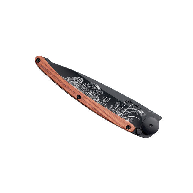 Deejo Tattoo briceag, Black coral wood, Phoenix
