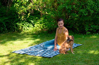 Amazonas ultra light pătură de picnic 150x120 cm, albastră