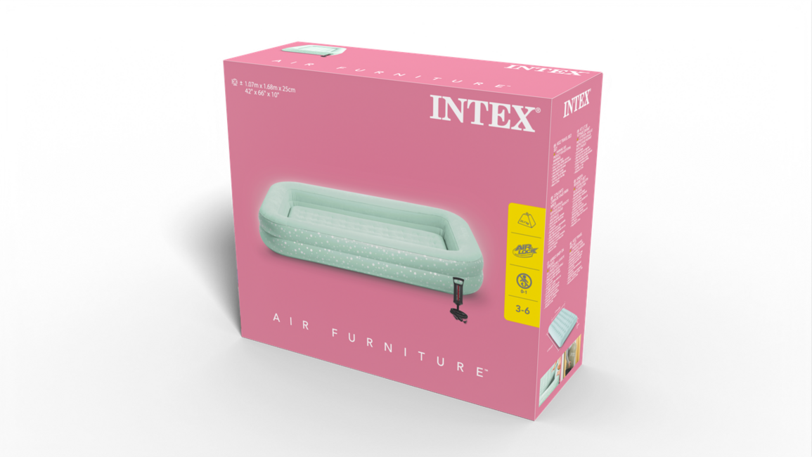 Intex Kidz Travel Bed Set pat gonflabil pentru copii cu pompă