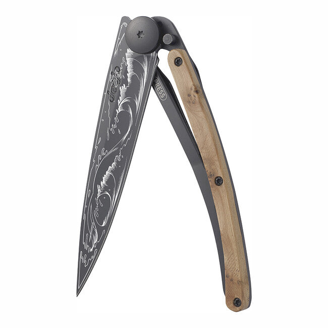 Deejo Wave briceag Ocean negru juniper wood wave