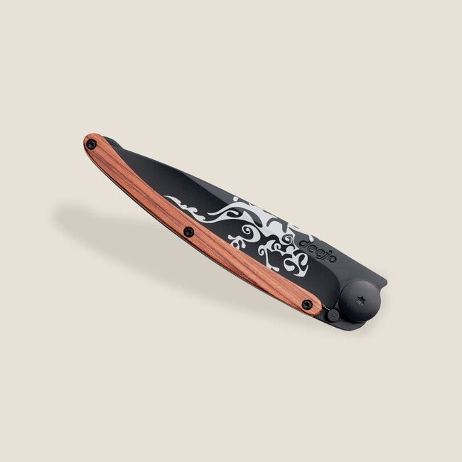 Deejo Tattoo briceag Black coralwood Gecko